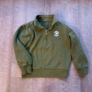 Primrose Olive Green Quarter Zip Sweatshirt